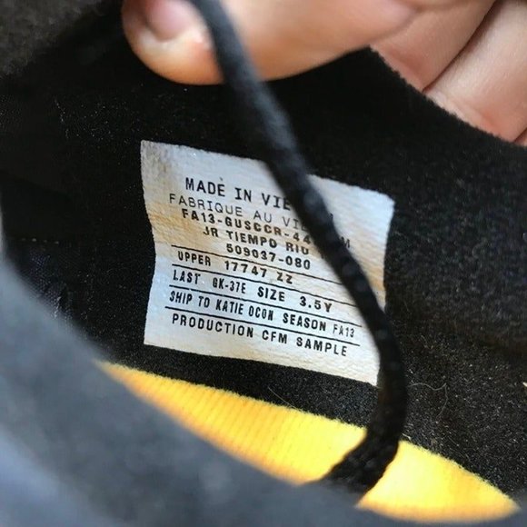 Nike JR Tiempo Rio Black Orange Turf Shoes Lace Up Youth Size 3.5 - Picture 7 of 9